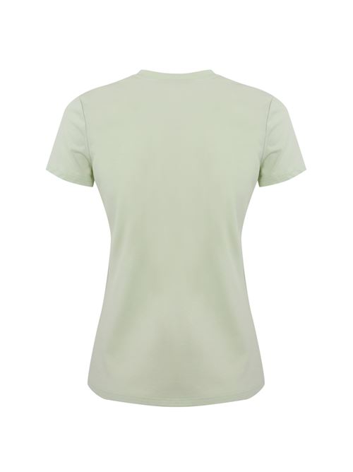 T-shirt in jersey Menta con spilla gioiello Elisabetta Franchi | MA02851E2124